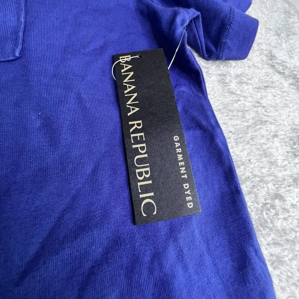 Banana Republic Authentic T-Shirt Mens Large Cobalt Blue Supima Cotton Pocket